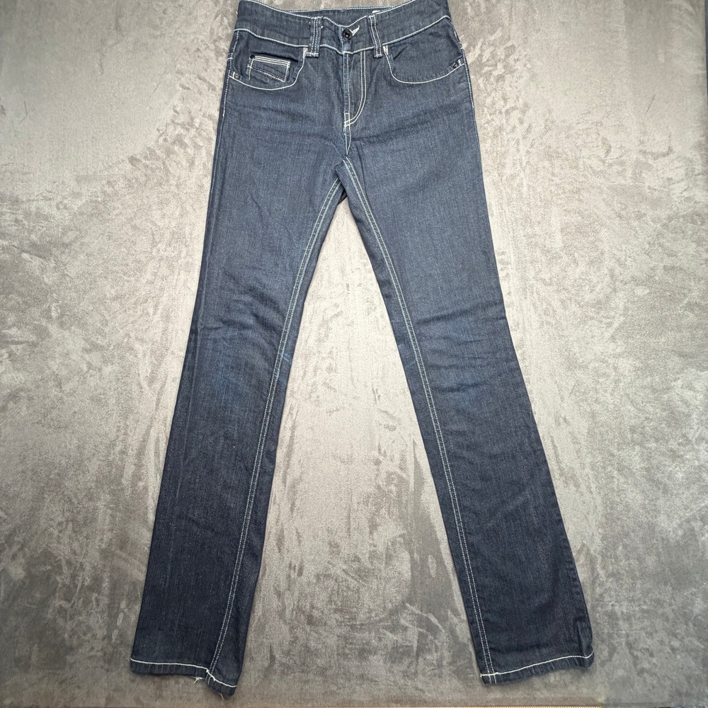 Diesel Brucke Jeans‎ Womens 28x32 Dark Blue Contrast Stitch Slim Straight Italy